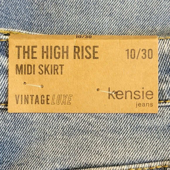 Kensie Jeans The High Rise Midi Skirt Vintage Luxe Blue Denim Casual Classic 10 - Picture 10 of 11